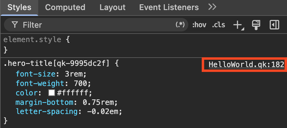 Style debugging